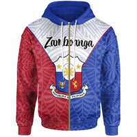 Pilipinas Zip Hoodie Zamboanga City Seal of Pilipinas Style Unisex Blue - Red - Polynesian Pride