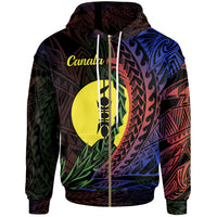 New Caledonia Zip Hoodie Canala Wings Style Flag Color Unisex Black - Polynesian Pride