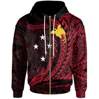 Papua New Guinea Zip Hoodie Popondetta Wings Style Unisex Black - Polynesian Pride