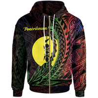 New Caledonia Zip Hoodie Ponerihouen Wings Style Flag Color Unisex Black - Polynesian Pride