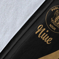 Niue Premium Blanket - Gold Polynesian Tentacle Tribal Pattern - Polynesian Pride