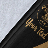 Niue Custom Personalised Premium Blanket - Gold Polynesian Tentacle Tribal Pattern - Polynesian Pride