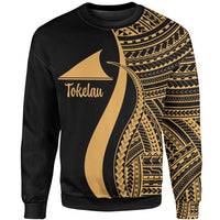Tokelau Sweatshirt - Gold Polynesian Tentacle Tribal Pattern Unisex Gold - Polynesian Pride