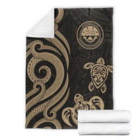 Federated States of Micronesia Premium Blanket - Gold Tentacle Turtle - Polynesian Pride