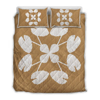 Hawaiian Royal PatternQuilt Bed Set - Gold - D3 Style Gold - Polynesian Pride