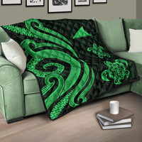 Tokelau Premium Quilt - Green Tentacle Turtle - Polynesian Pride