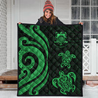 Tuvalu Premium Quilt - Green Tentacle Turtle - Polynesian Pride