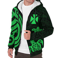 Wallis and Futuna Sherpa Hoodie - Green Tentacle Turtle - Polynesian Pride