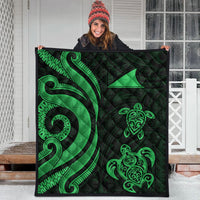 Tokelau Premium Quilt - Green Tentacle Turtle - Polynesian Pride