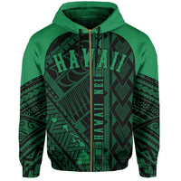 Hawaii Nei Hoodie Zip up Polynesian Green - Polynesian Pride