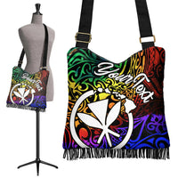 Hawaii Custom Personalised Boho Handbag - Rainbow Polynesian Pattern - Polynesian Pride