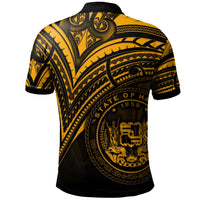 Hawaii Polo Shirt Gold Color Cross Style - Polynesian Pride