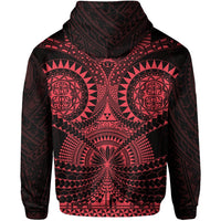 Polynesian Tattoo All Over Print Zip Hoodie Red - Polynesian Pride