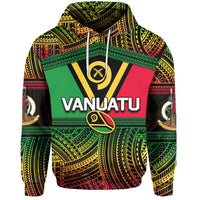 Vanuatu Hoodie Rugby Polynesian Patterns Unisex Black - Polynesian Pride