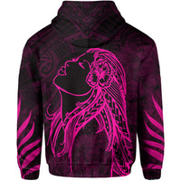 Polynesian Tropic Hula Girl Hibiscus Hawaii Hoodie Pink - Polynesian Pride