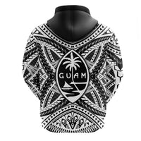 Guam Rugby Zip Hoodie Polynesian Patterns Black LT16 - Polynesian Pride