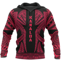 Hawaii Pullover Hoodie Kanaloa Polynesian Tattoo Special Red A8 Unisex Red - Polynesian Pride