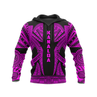 Hawaii Pullover Hoodie Kanaloa Polynesian Tattoo Special Pink A8 Unisex Pink - Polynesian Pride