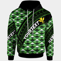 Hawaii Custom Hoodie Green Hawaiian Tribal Seamless Pattern Unisex Green - Polynesian Pride