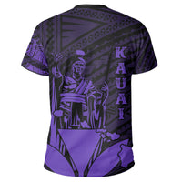 Hawaiian King Kanaka Map Polynesian Kauai T Shirt Purple Hala Style - Polynesian Pride