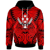 Kosrae Hoodie Classic Vignette Style Unisex Red - Polynesian Pride