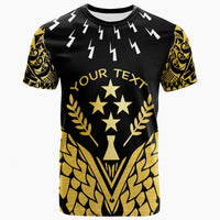 Kosrae Custom T Shirt Thunder Bolt Seamless Pattern Gold Unisex Art - Polynesian Pride