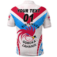 Custom Papua New Guinea Bintangor Goroka Lahanis Polo Shirt Rugby Original Style White, Custom Text and Number LT8 - Polynesian Pride