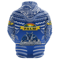 Custom Mate Maa Tonga Zip Hoodie Leimatua Bulls Creative Style Blue LT8 - Polynesian Pride