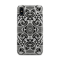 Polynesian Tribal Tough Case Black White iPhone Xs Max - Polynesian Pride