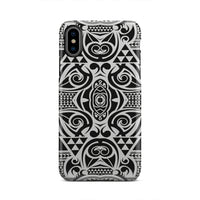Polynesian Tribal Tough Case Black White iPhone Xs - Polynesian Pride
