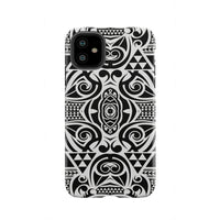 Polynesian Tribal Tough Case Black White iPhone 11 - Polynesian Pride