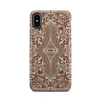 Polynesian Tribal Tough Case Brown iPhone X - Polynesian Pride