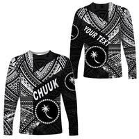 (Custom Personalised) FSM Chuuk Long Sleeve Shirts Original Style - Black LT8 Unisex Black - Polynesian Pride