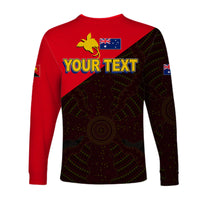 (Custom Personalised) Papua New Guinea And Australia Long Sleeve Shirt LT6 - Polynesian Pride