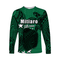(Custom Personalised)Cook Islands Long Sleeve Shirts Mitiaro LT6 Unisex Green - Polynesian Pride