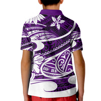 Polynesian Tribal Kid Polo Shirt Purple LT6 - Polynesian Pride