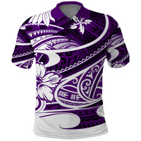 Polynesian Tribal Polo Shirt Purple LT6 Purple - Polynesian Pride