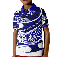 Polynesian Tribal Kid Polo Shirt Blue LT6 Kid Blue - Polynesian Pride