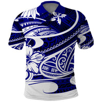 Polynesian Tribal Polo Shirt Blue LT6 Blue - Polynesian Pride