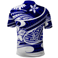 Polynesian Tribal Polo Shirt Blue LT6 - Polynesian Pride