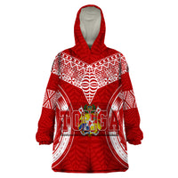 Personalised Tonga Independence Day Wearable Blanket Hoodie Kupesi Pattern Mix Style LT7 Unisex One Size - Polynesian Pride