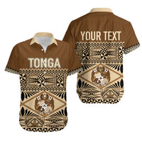 Personalised Tonga Independence Day Hawaiian Shirt Ngatu Tapa Style LT7 Brown - Polynesian Pride