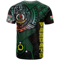 Custom Vanuatu T Shirt Turtle Chest Tattoo Flag Color Penama LT7 - Polynesian Pride