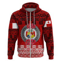 Custom Tonga Hoodie Emancipation Day Simple Ngatu Heilala Flower Red LT8 - Polynesian Pride
