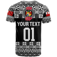 Custom Tonga Emancipation Day T Shirt Independence Day Simple Ngatu Heilala Flower Black LT8 - Polynesian Pride