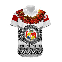 (Custom Personalised) Tonga Emancipation Day Hawaiian Shirt Independence Day - Fancy Kahoa Heilala Flower - White Black LT8 - Polynesian Pride