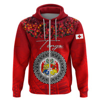 Custom Tonga Hoodie Emancipation Day Kupesi Kahoa Heilala Flower Red LT8 - Polynesian Pride