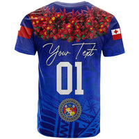 Custom Tonga Emancipation Day T Shirt Independence Day Kupesi Kahoa Heilala Flower Blue LT8 - Polynesian Pride