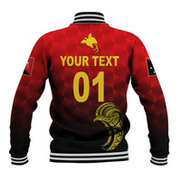 (Custom Personalised) Papua New Guinea Barramundis Cricket Baseball Jacket Birds Of Paradise Paradisaea Raggiana Original - Red LT8 - Polynesian Pride