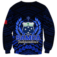 Samoa Independence Day Sweatshirt Ulafa Polynesian Unique Blue No2 LT9 - Polynesian Pride